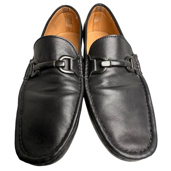 Alan Payne Como Black Leather Horsebit Driving Mocs Loafer Preppy Men Sz 11.5 EC - Picture 2 of 13